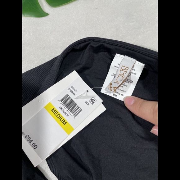 NWT $54‎ Becca Fine Line Ribbed Bikini Bottoms in Black [ SZ Medium ] - Picture 6 of 9